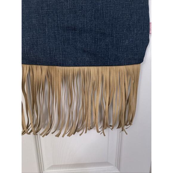 VTG 90’s Y2K Teen Tween Embroidered Denim Mudd Bagz tassel fringe handbag purse - Picture 5 of 14